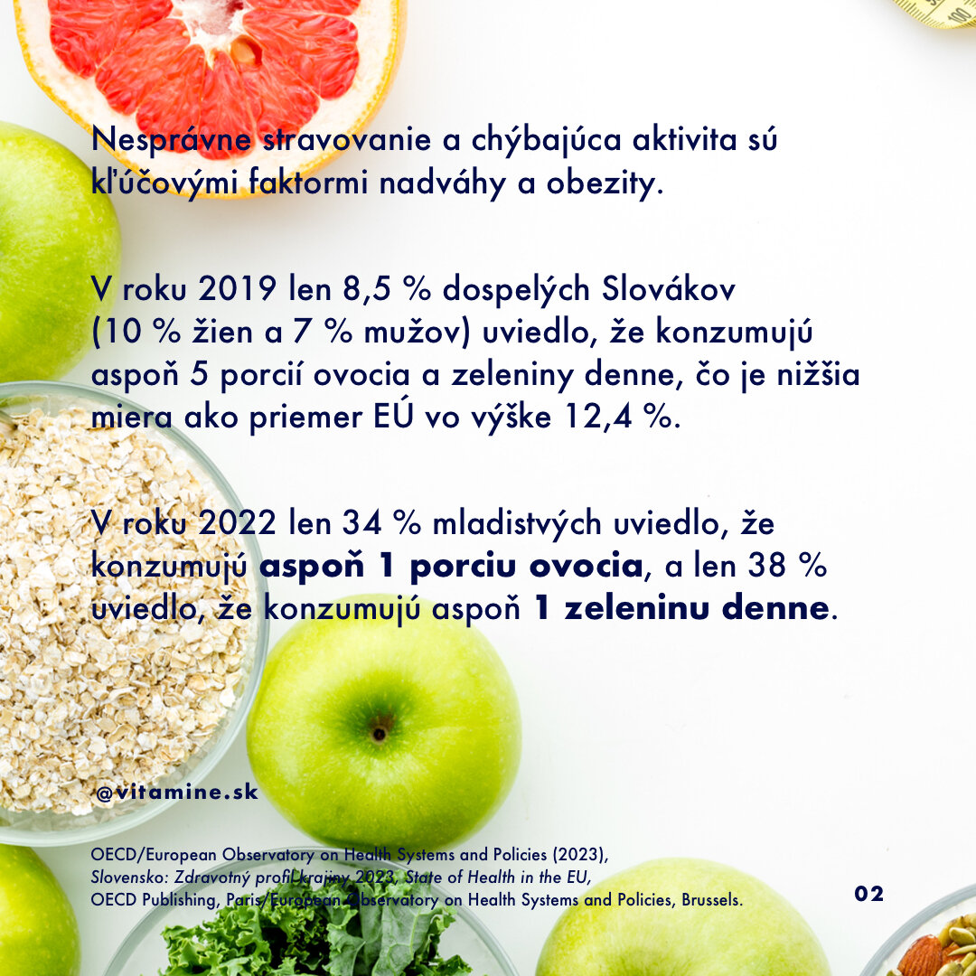Konzumácie ovocia a zeleniny a Slováci